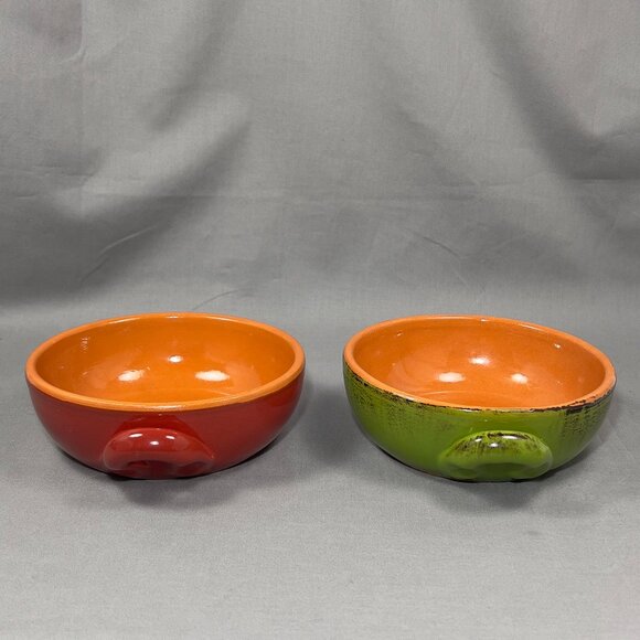De Silva Earthenware Terracotta Pottery Glazed Green Casserole Chili Bowl Italy - Picture 2 of 13